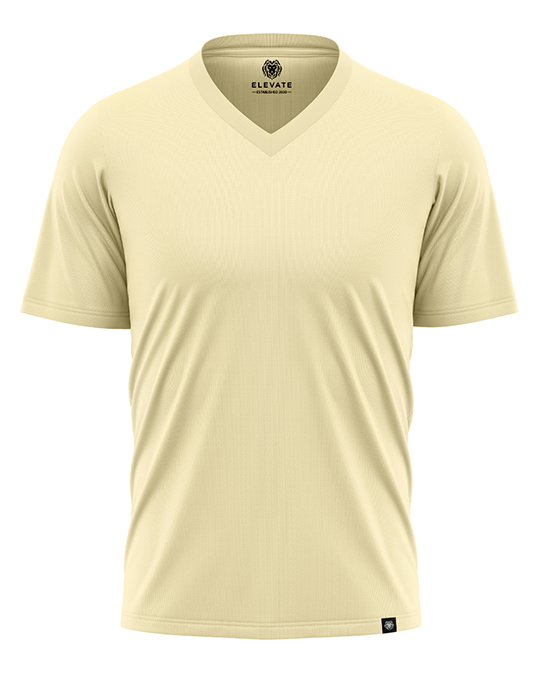 Cream V-Neck T-Shirt